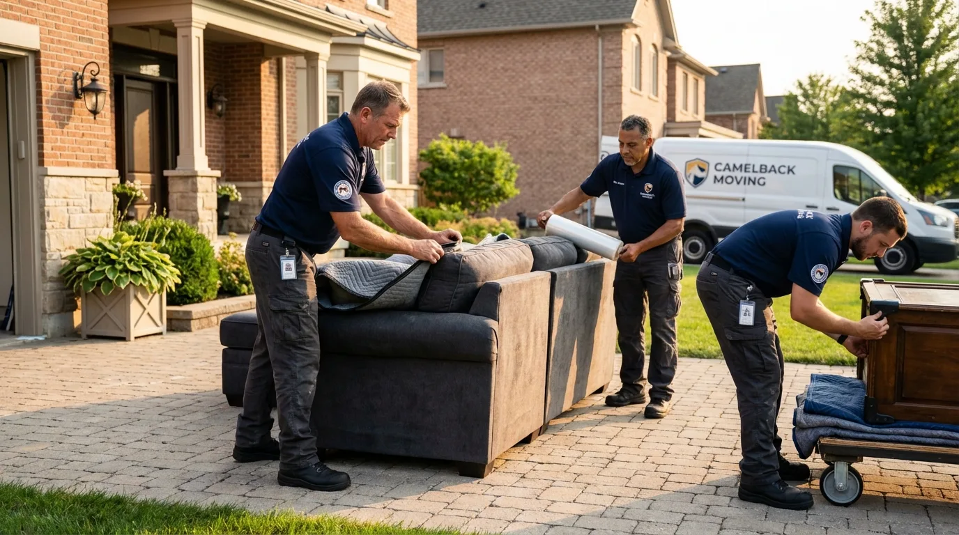 Large estate moving crew wrapping furniture in Mountain Home, AR