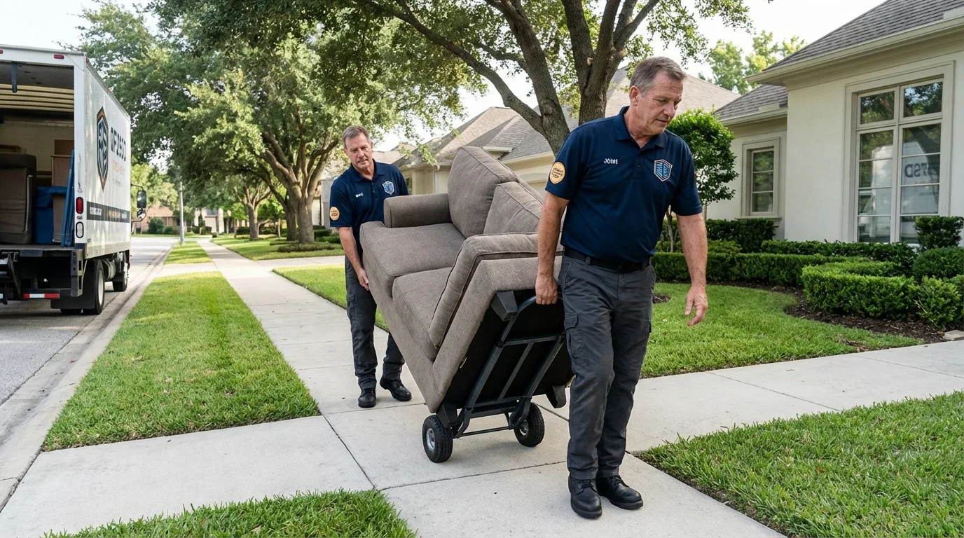 Local residential moving crew loading furniture in Mountain Home, AR
